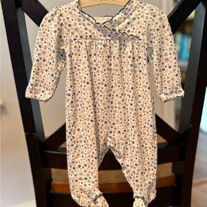 Kissy Kissy Floral Blue and White Baby Girl Footie Sleeper